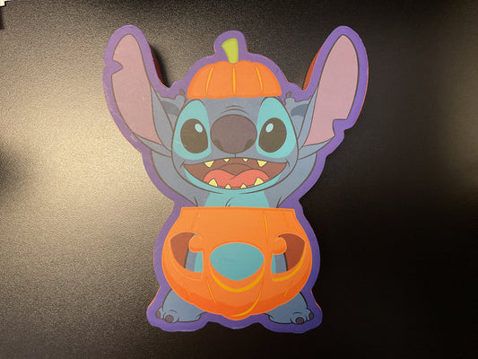 STITCH HALLOWEEN JACK O LANTERN SIGN