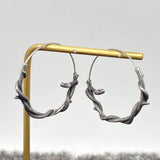 EARRINGS - Snake Coiling on Tree Branch Hoop Earrings