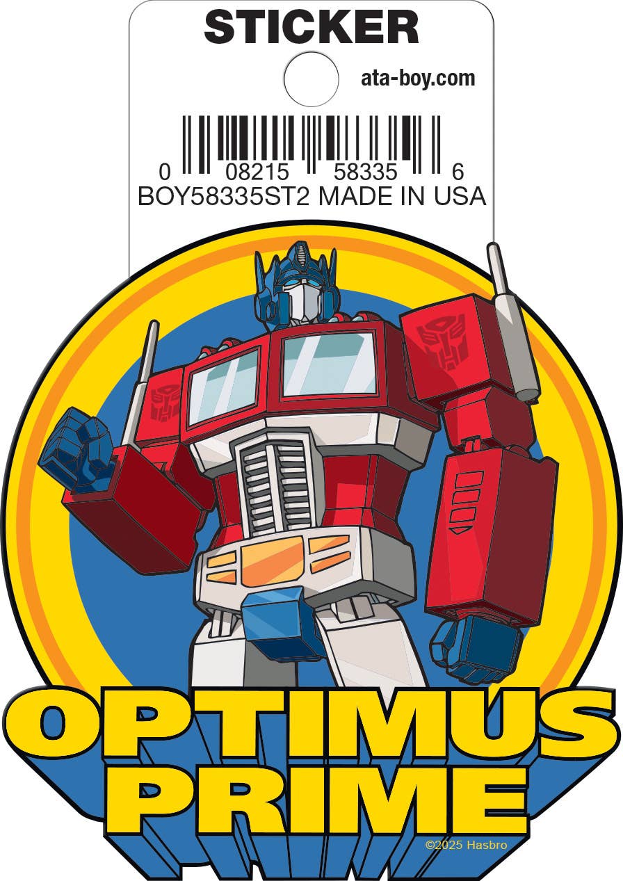 Transformers Optimus Prime on Blue Die Cut Sticker