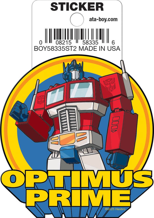 Transformers Optimus Prime on Blue Die Cut Sticker
