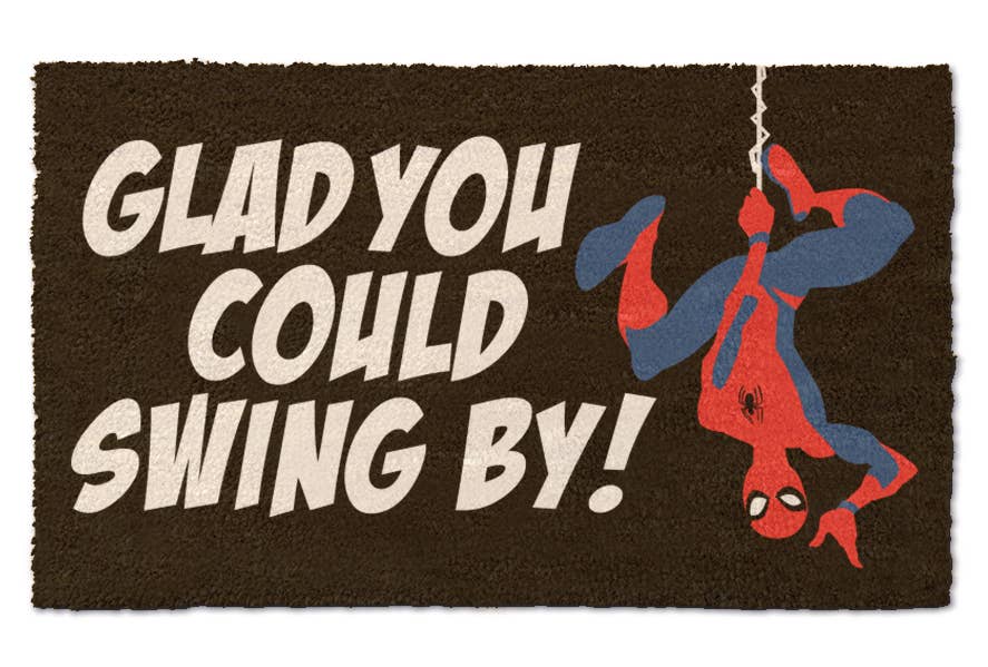 DOORMAT - "Glad You Could Swing By" Spidey Doormat