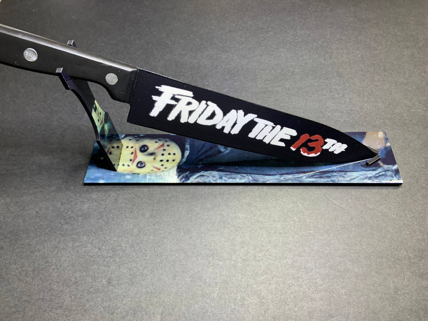 KNIFE - Jason Voorhees "Friday The 13th" Kitchen Knife with Sublimated Stand