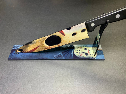 KNIFE - Jason Voorhees "Friday The 13th" Kitchen Knife with Sublimated Stand