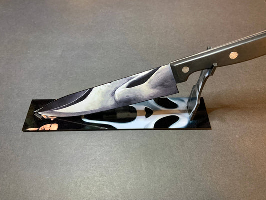 KNIFE - Scream Ghost Face Wes Craven Kitchen Knife with Sublimated Stand
