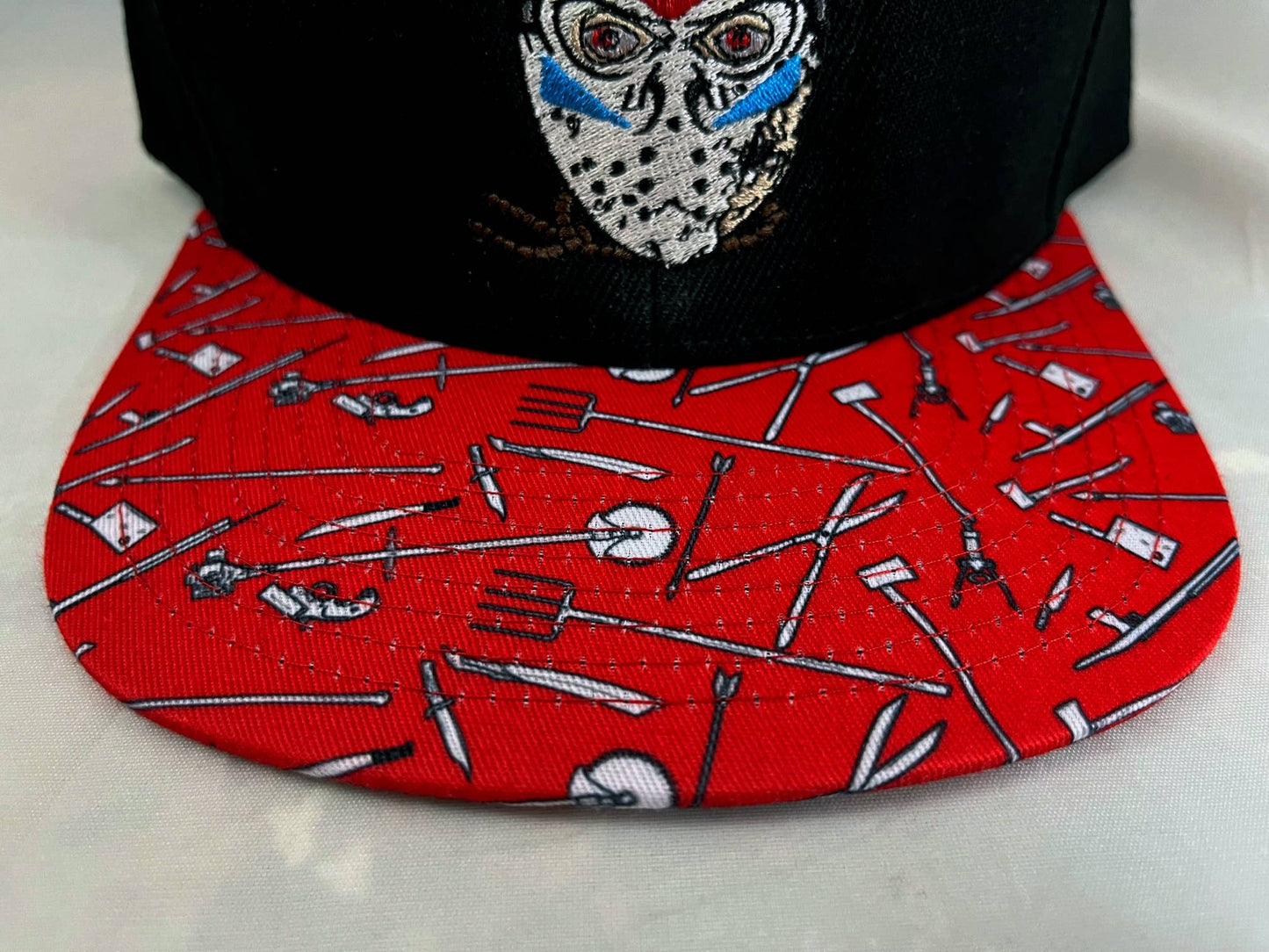 "Friday The 13th" Pattern Embroidered Snapback Hat