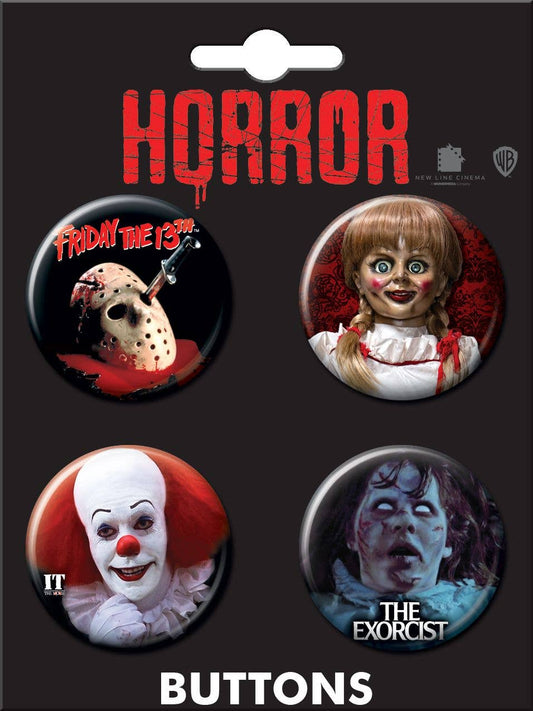 Horror Movies Horror Hits 1 Carded 4 Button Sets