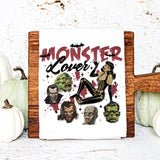 "Monster Lover" Pin Up Girl (Classic Monsters) Kitchen Dish Towel