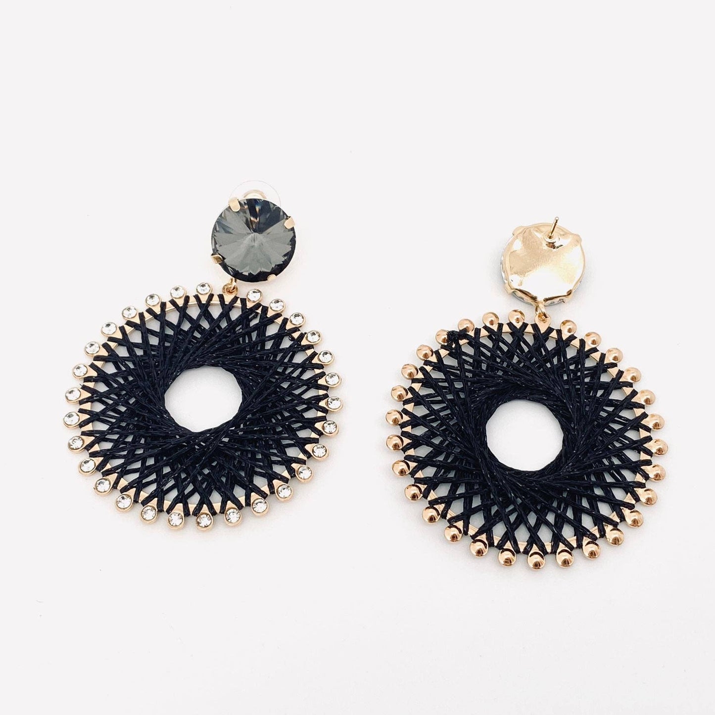 EARRINGS - Wove Rhinestone Pendant Earrings