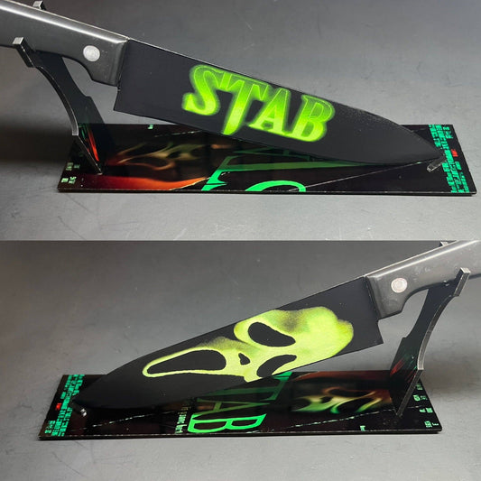 KNIFE - STAB From Scream Movie Knife With Sublimated Stand