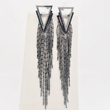 EARRINGS - Triangle Beaded Tassel Earrings