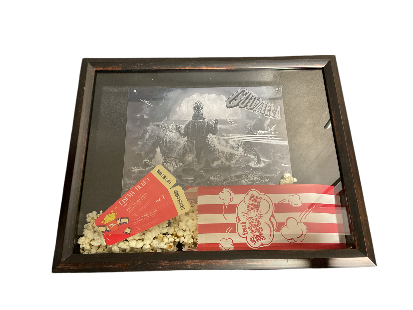 SHADOWBOX - Godzilla (Black & White) "Popcorn Movie" Box
