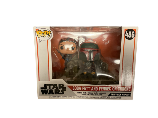 FUNKO POP! - Boba Fett & Fennec on Throne " Star Wars The Mandalorian" Collectible Figure