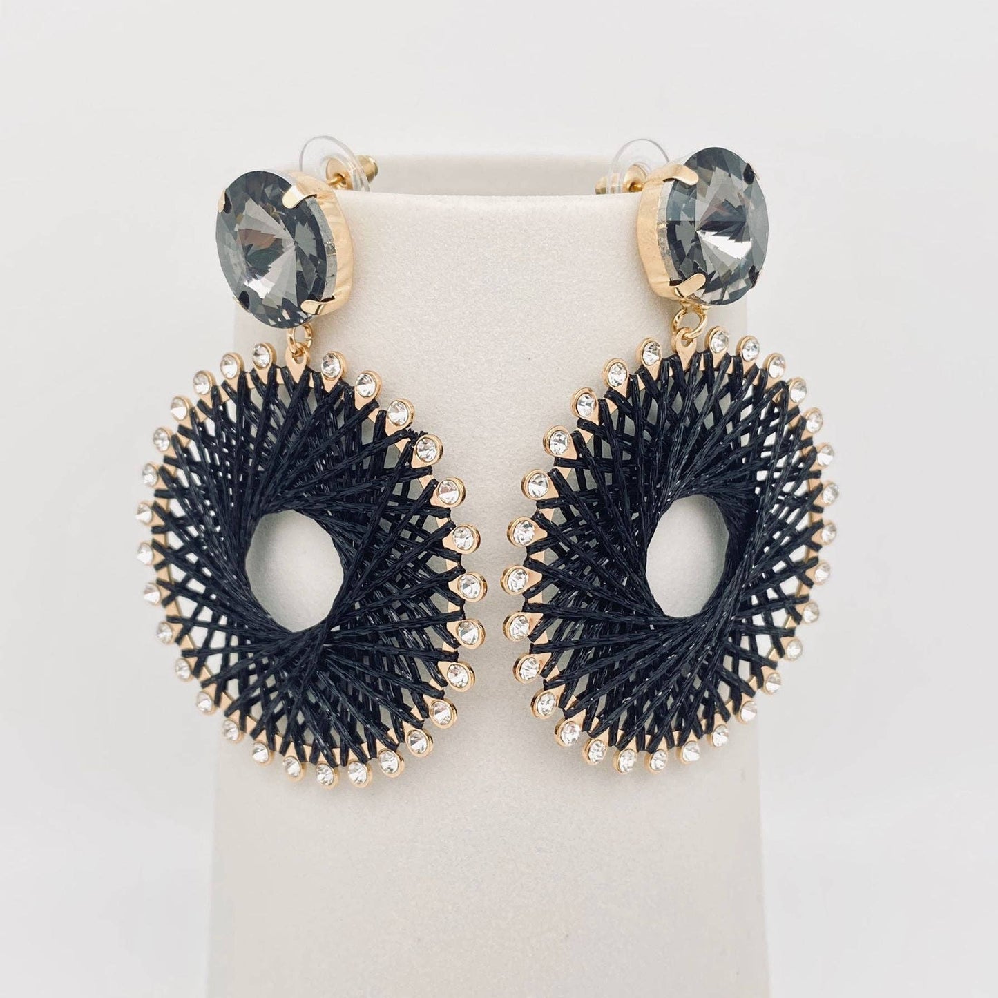EARRINGS - Wove Rhinestone Pendant Earrings