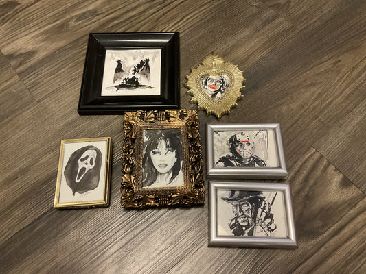 SMALL TATTOO INK FRAMED WATERCOLOR ORIGINALS