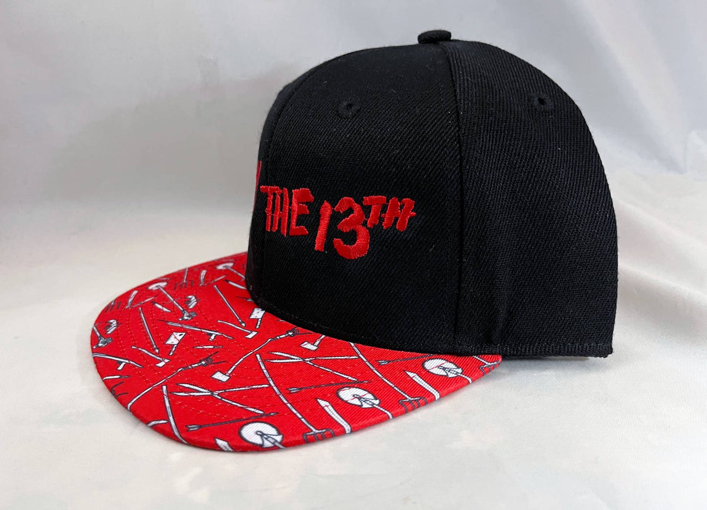 "Friday The 13th" Pattern Embroidered Snapback Hat