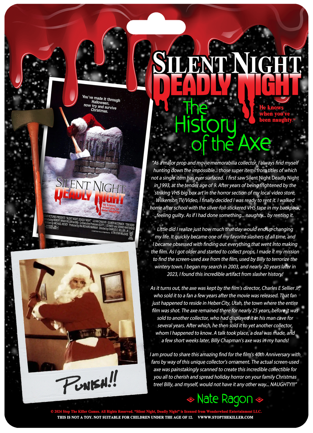 Axe Mini Movie Prop Replica From Silent Night, Deadly Night Ornament