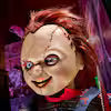 CHUCKY ANIMATRONIC- 3.5 ft. Animated LED Scarred Chucky Doll H38