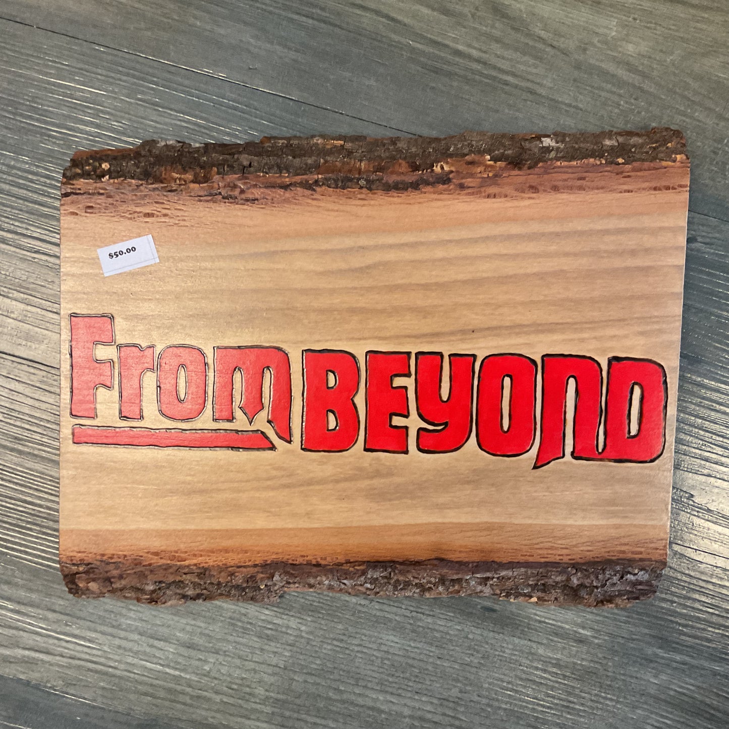 "From Beyond" Movie Logo Wood-burned Wall Hanger