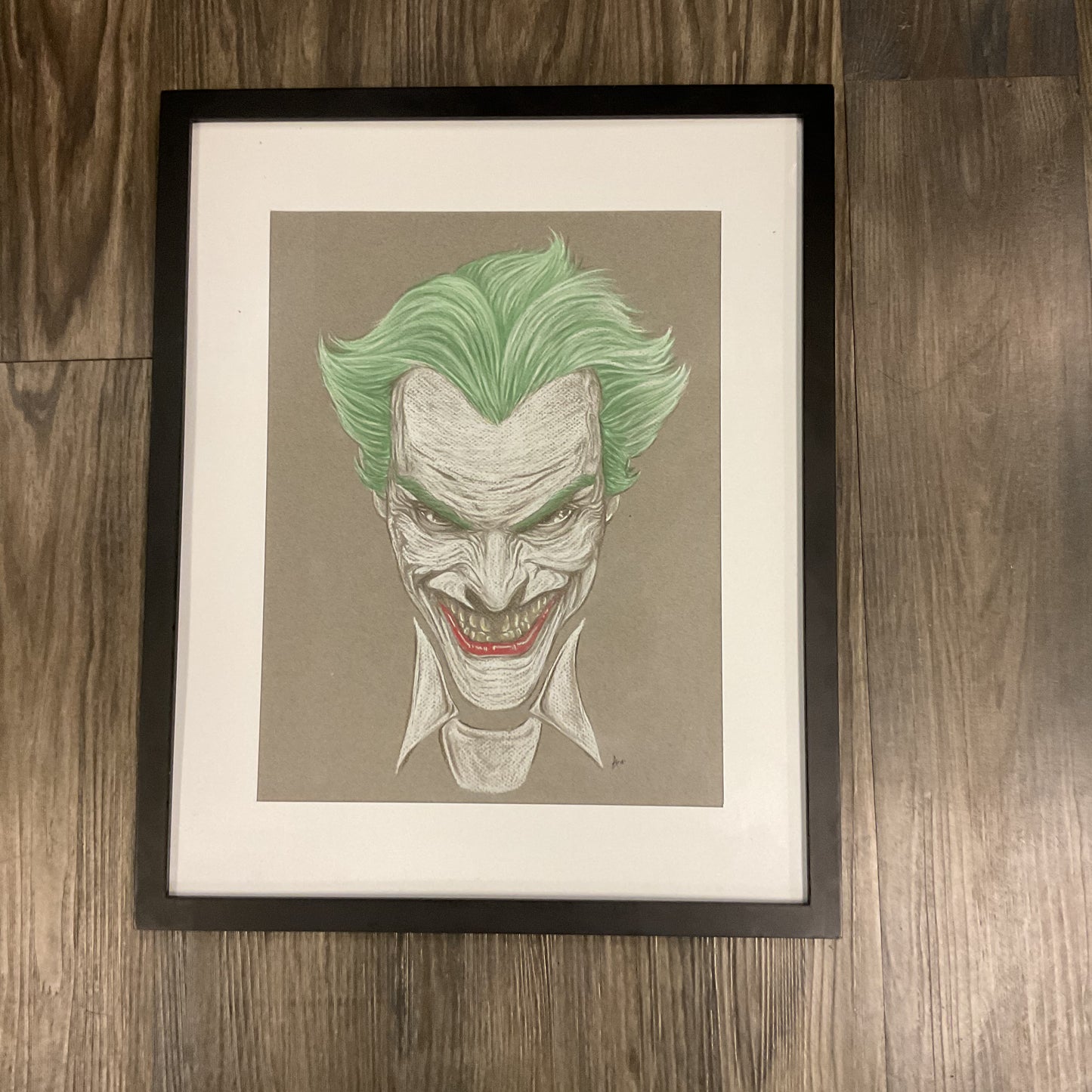 ART - "The Joker" Framed Chalk Pastels Original Artwork