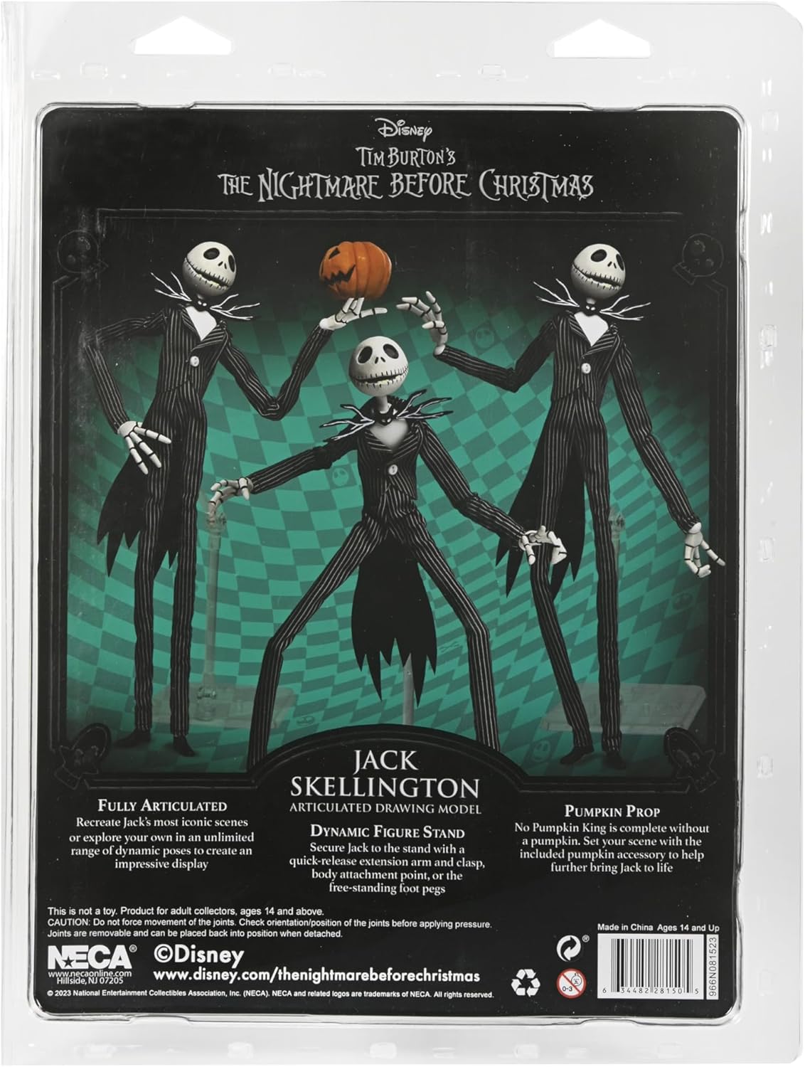 NECA - Nightmare Before Christmas - Jack Skellington with Pumpkin Articulated Figure