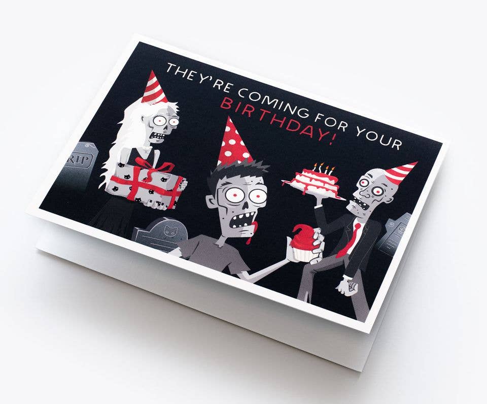 CARDS - "They're Coming" Zombie Noir Birthday Card
