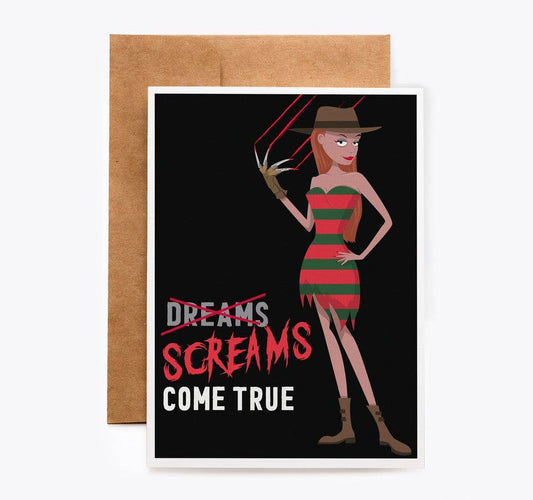 CARDS - "Screams Come True" Freddy Cosplay Birthday Card