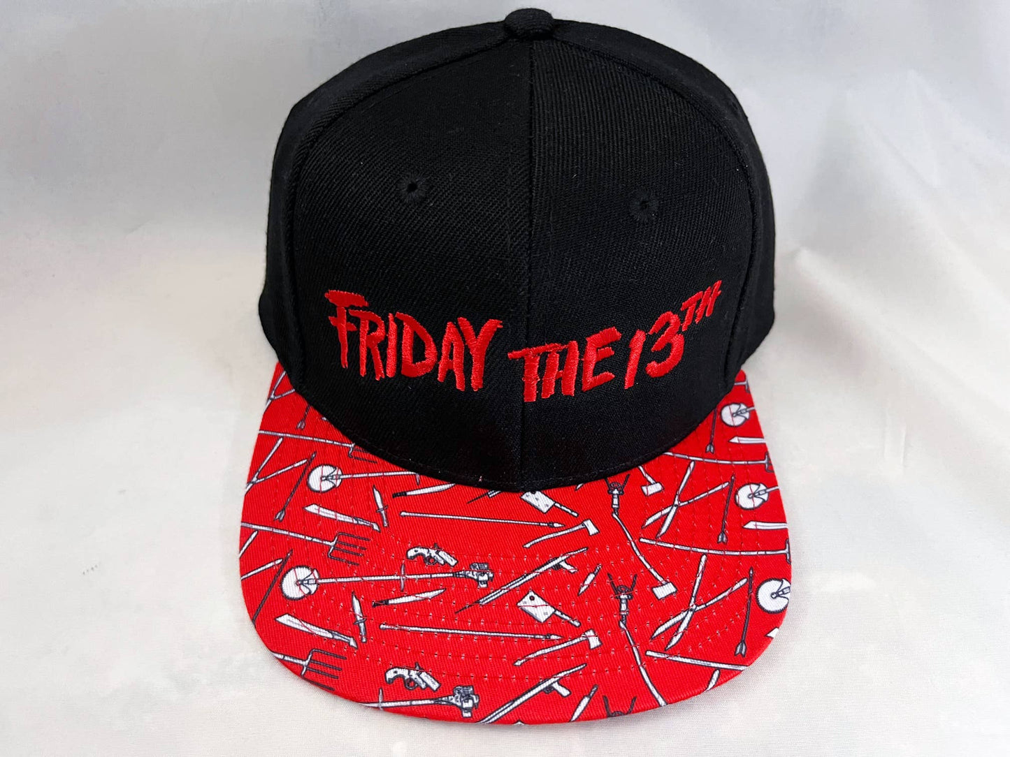 "Friday The 13th" Pattern Embroidered Snapback Hat