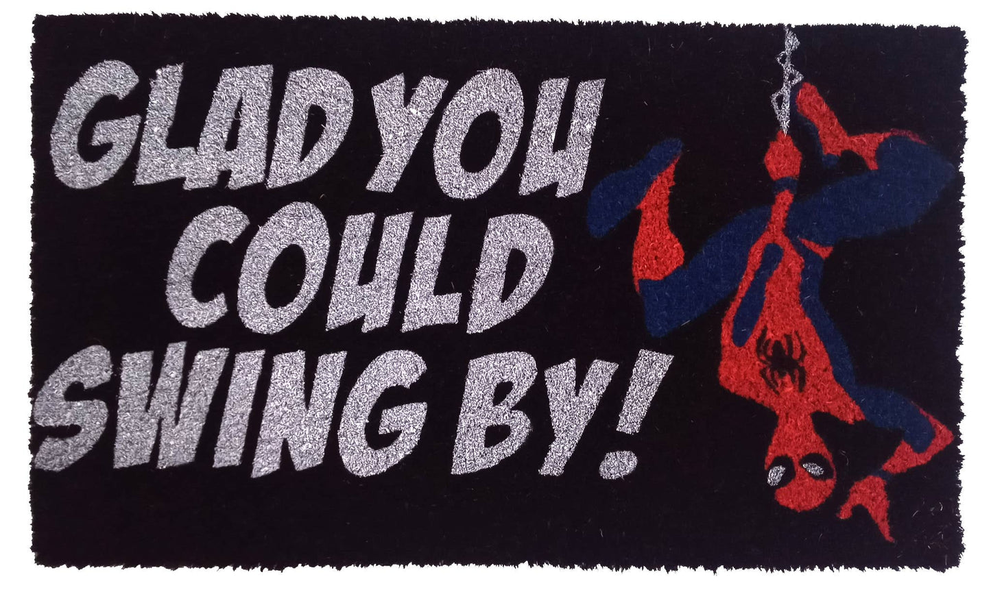 DOORMAT - "Glad You Could Swing By" Spidey Doormat