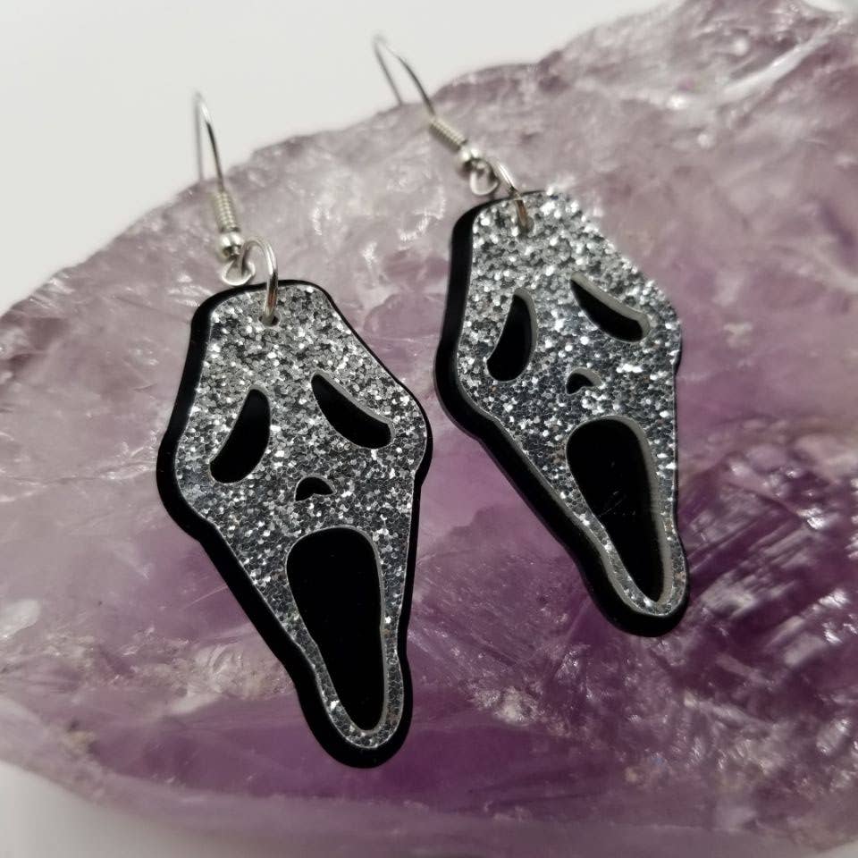 EARRINGS - Ghostface "Scream" Glitter Earrings