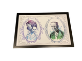 FRAMED PRINTS - Frankenstein and Frankenstein's Bride (Classic Monsters) Medium Framed Print