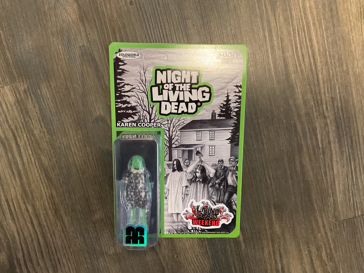 Night of the Living Dead Zoloworld Retro Reverse Karen Cooper 3.75" Action Figure[ GLOW IN THE DARK LIVING DEAD WEEKEND EXCLUSIVE]