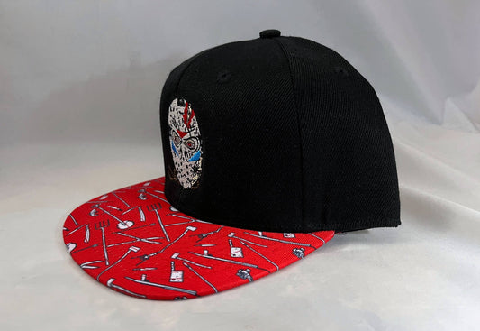 "Friday The 13th" Pattern Embroidered Snapback Hat