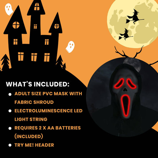 Ghost Face Illumo EL Light-Up Costume Mask
