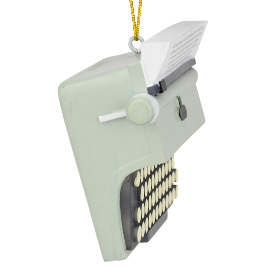 "All Work No Play" Typewriter Ornament