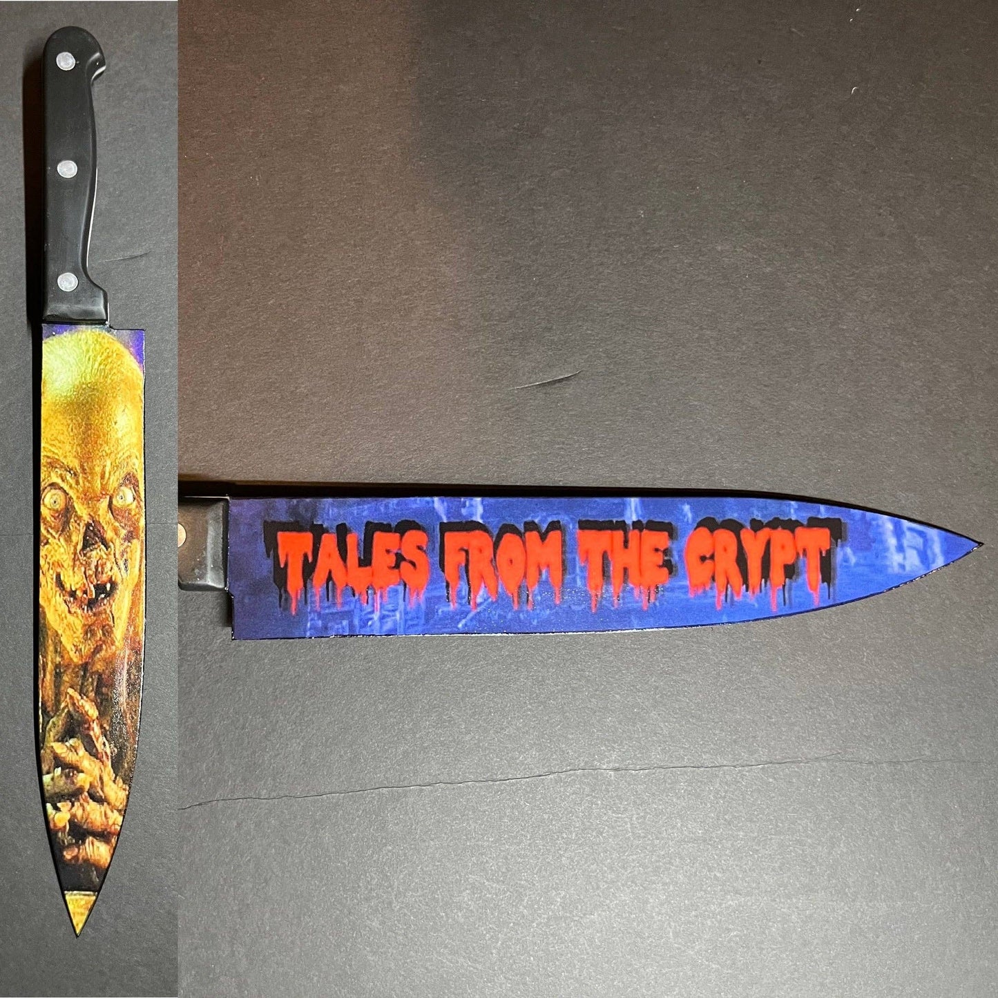 Tales From The Crypt Kitchen Knife With Sublimated Stand