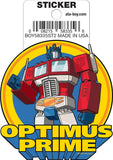 Transformers Optimus Prime on Blue Die Cut Sticker
