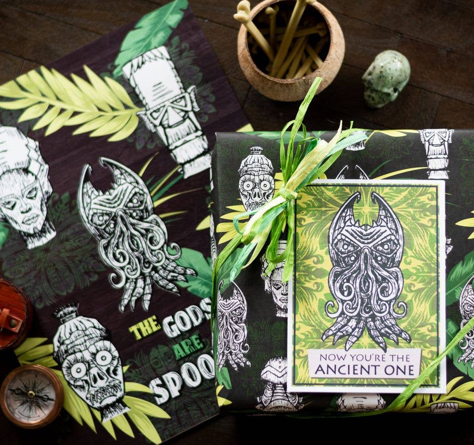 CARDS - "Ancient One" Tiki Cthulhu Birthday Card