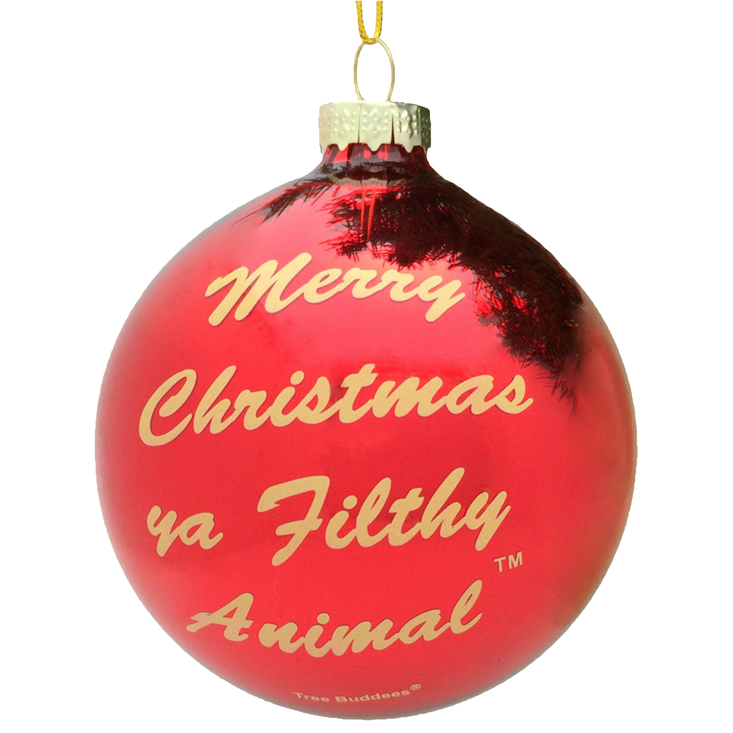 Merry Christmas Ya Filthy Animal ® Glass Christmas Ornament