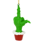 Green Hand Giving the Middle Finger Naughty Christmas Ornament