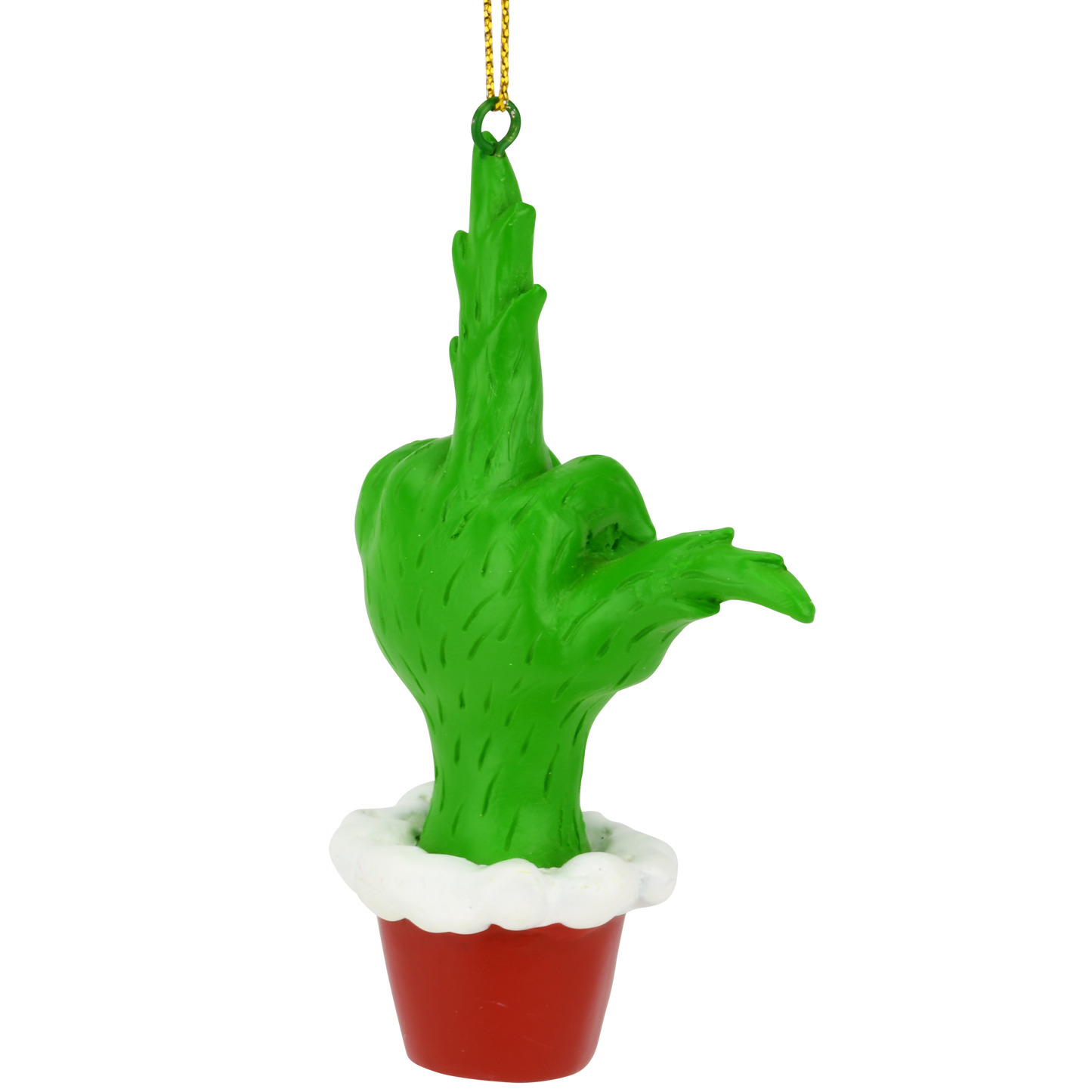 Green Hand Giving the Middle Finger Naughty Christmas Ornament