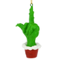 Green Hand Giving the Middle Finger Naughty Christmas Ornament