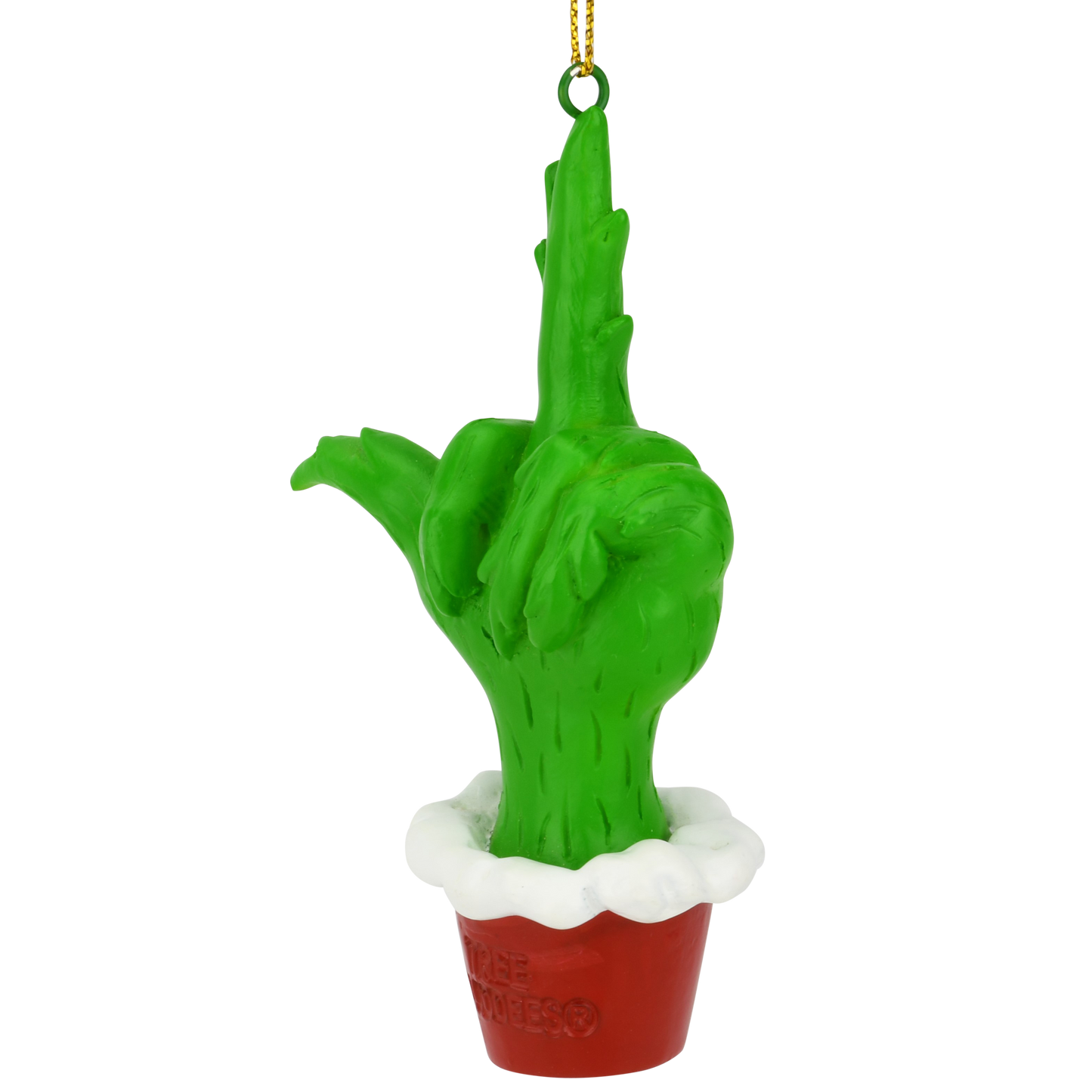 Green Hand Giving the Middle Finger Naughty Christmas Ornament