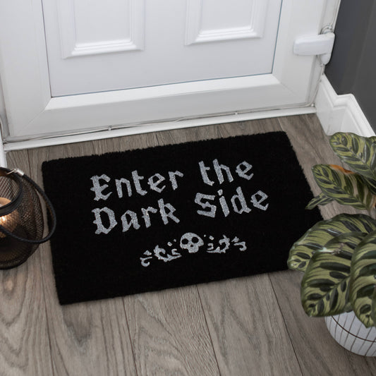 DOORMAT - Gothic Black Enter The Dark Side Coir Doormat