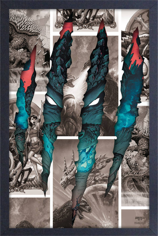 Godzilla "Slashing Through" Framed Print