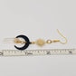 EARRINGS - Sun & Black Moon with Clear Crystal Pendant Earrings