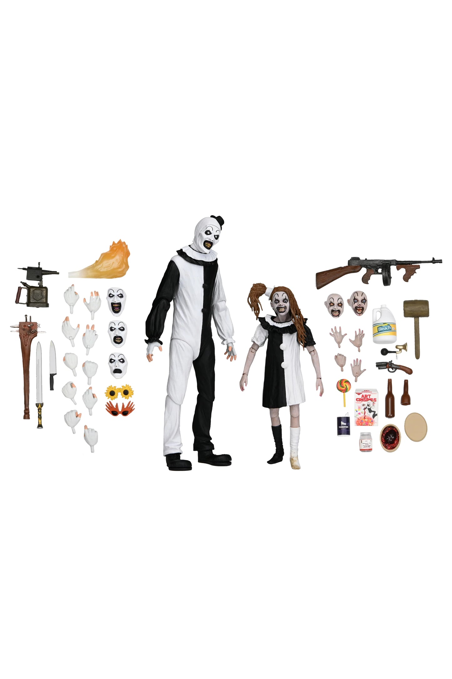 Terrifier 2 - Ultimate Art the Clown and The Little Pale Girl 7" Scale Action Figure 2-Pack (PRE-ORDER)