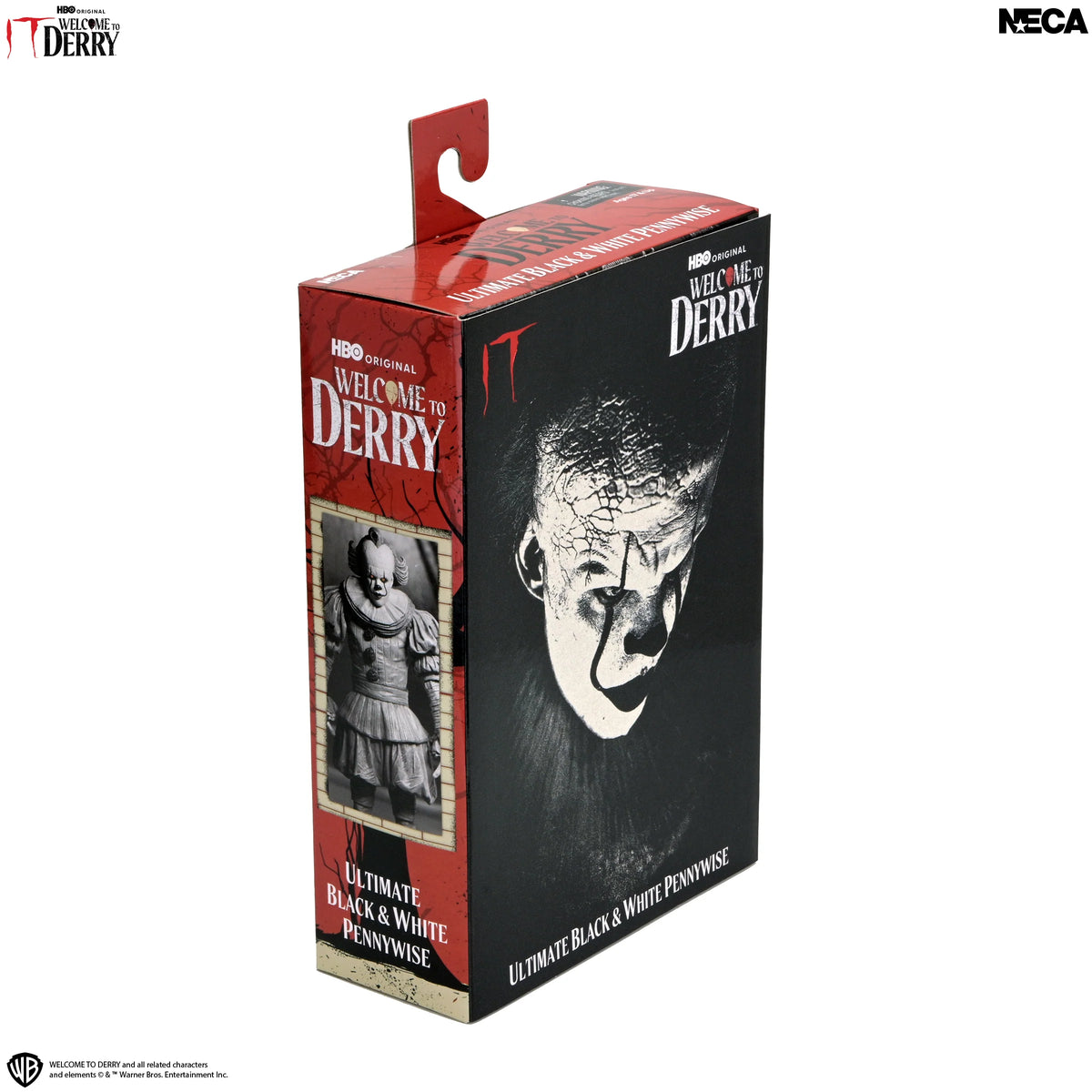 IT: Welcome to Derry - Ultimate Black & White Pennywise 7” Scale Action Figure (PRE-ORDER)