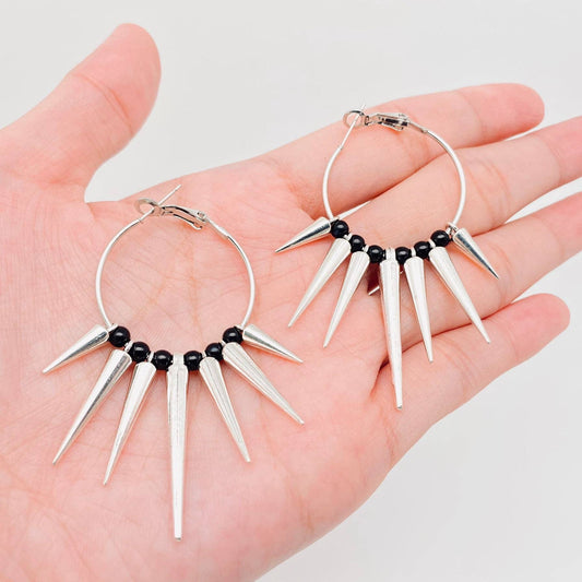 EARRINGS - Spiked Cone Hoop Earrings