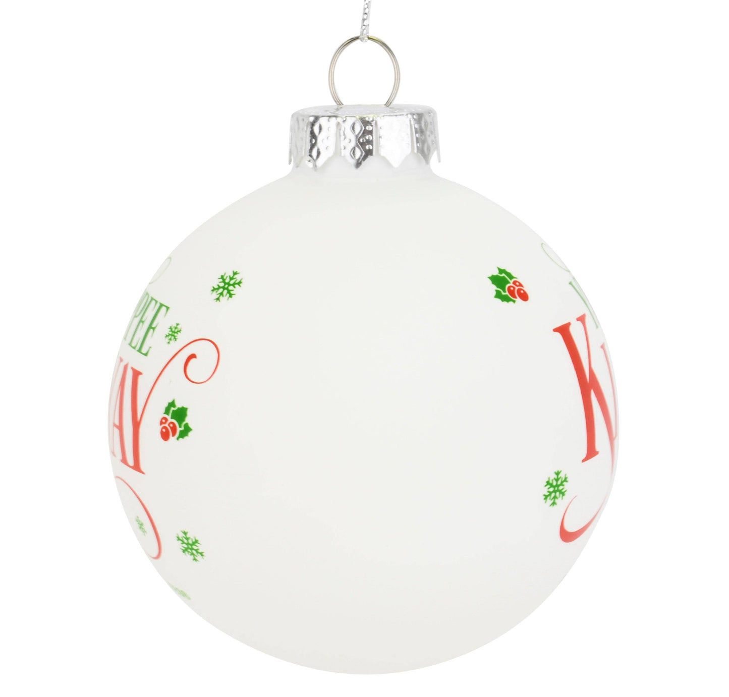 Yippee Ki Yay Funny Saying Glass Christmas Ornaments