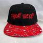 "Friday The 13th" Pattern Embroidered Snapback Hat